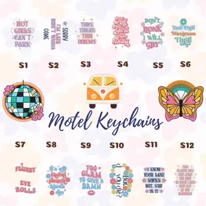 Sassy Glam Girls Sarcastic Motel Keychains – Retro Charm for Modern Adventures - Sl-S12