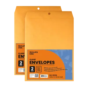 Kraft Clasp Envelopes - 14 X 20 Inches, 2-count