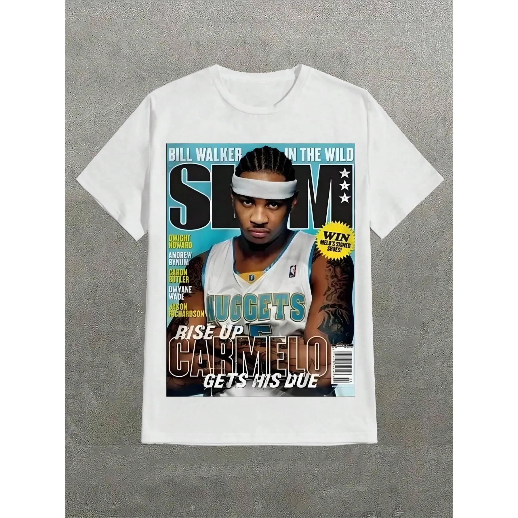 Menswear Unisex Magazine-Style Graphic Tshirt, Casual Round Neck Shortsleeve Top, 235g Heavy Cotton Summer Streetwear