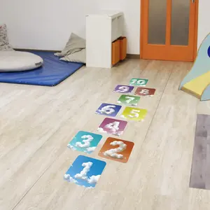 Colorful Hopscotch Game for Kids, Big Number Stickers 1-10, Easy to Follow Pattern, Perfect for Birthday Parties & Playdates, 10 Pieces
