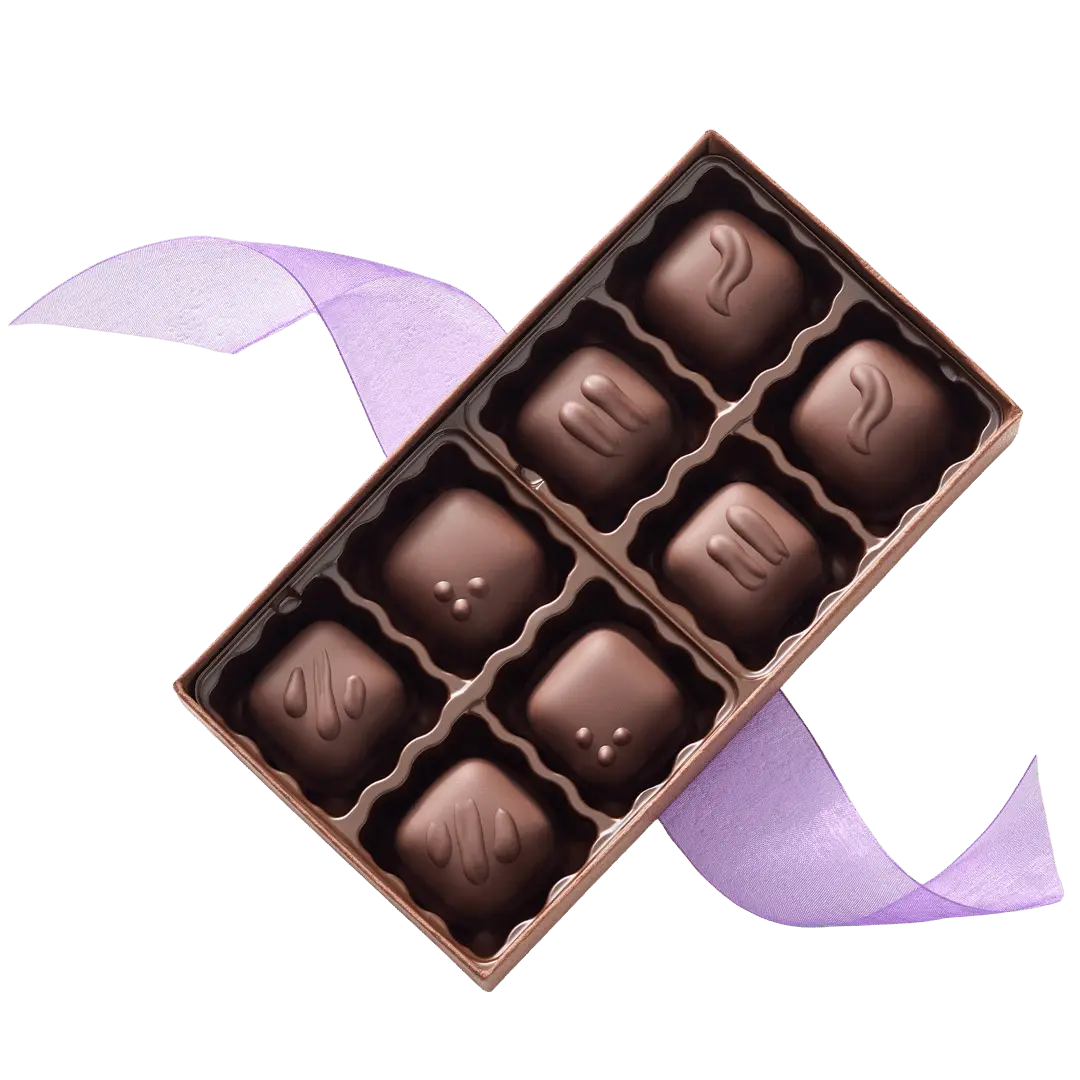 Sweet Vegan  8-PC  Gift Box - Dairy-Free, Nut-Free, Soy-Free, Gluten-Free | Gourmet Vegan  for Gifting & Special Occasions Bonbon Snack hand dipped Dessert chocolate candy organic luxury chocolate