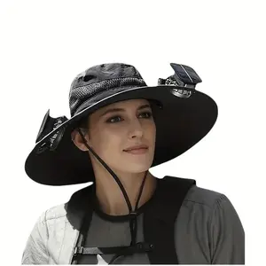 Solar Cooling Hat with Built-in USB Fan for Outdoor Camping Beach & Construction Lightweight Breathable Sun Protection Hat for Men Women Essential High Quality Summer Gear