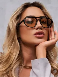 Women's Vintage Rectangle Frame Sunglasses, Trendy Casual Sunglasses for Everyday Use, Fashion Accessories for Outdoor Activities