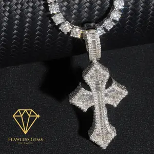 Sterling Silver VVS Cross Pendant