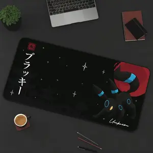 Umbreon MousePad, Pokemon Desk Mat, Extended Mousepad, Giant Mouse Pad, Large Gamer Pad, Gift for PKM and Anime Fans, TCG Playmat