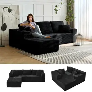 Compression Living Room Furniture Set Modular Corduroy Cloud Sofa for Modern emporium boneless baratos Lounge Chaise Plush Oversized couches modularfurniture comfy kingdom sleeper bedroom apartment cozy seater bed convertible sectional Blend Loveseat Down
