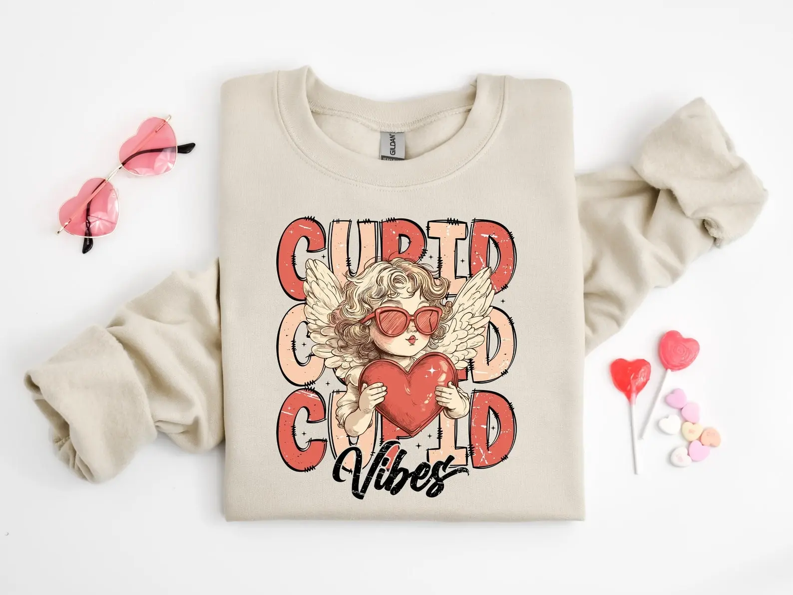 Cupid Vibes Valentine Sweatshirt, Valentines Day Sweatshirt, Heart Cupid Sweatshirt, Cupid Sweatshirt, Valentines Day Gift