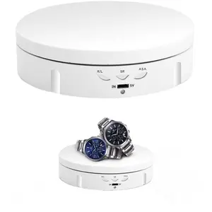 Motorized Rotating Display Stand, 5.74inch /22lbs Load, 360 Degree Electronic Turntable Display Stand for Photography Products Shows , Jewelry, Watch, 3D Models, Cake