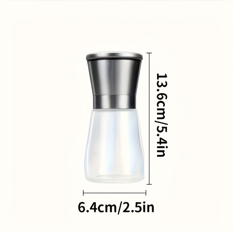 Kitchen Storage Spice Jar Set Stainless Steel & Glass Seasoning Containers Salt and Pepper Shakers