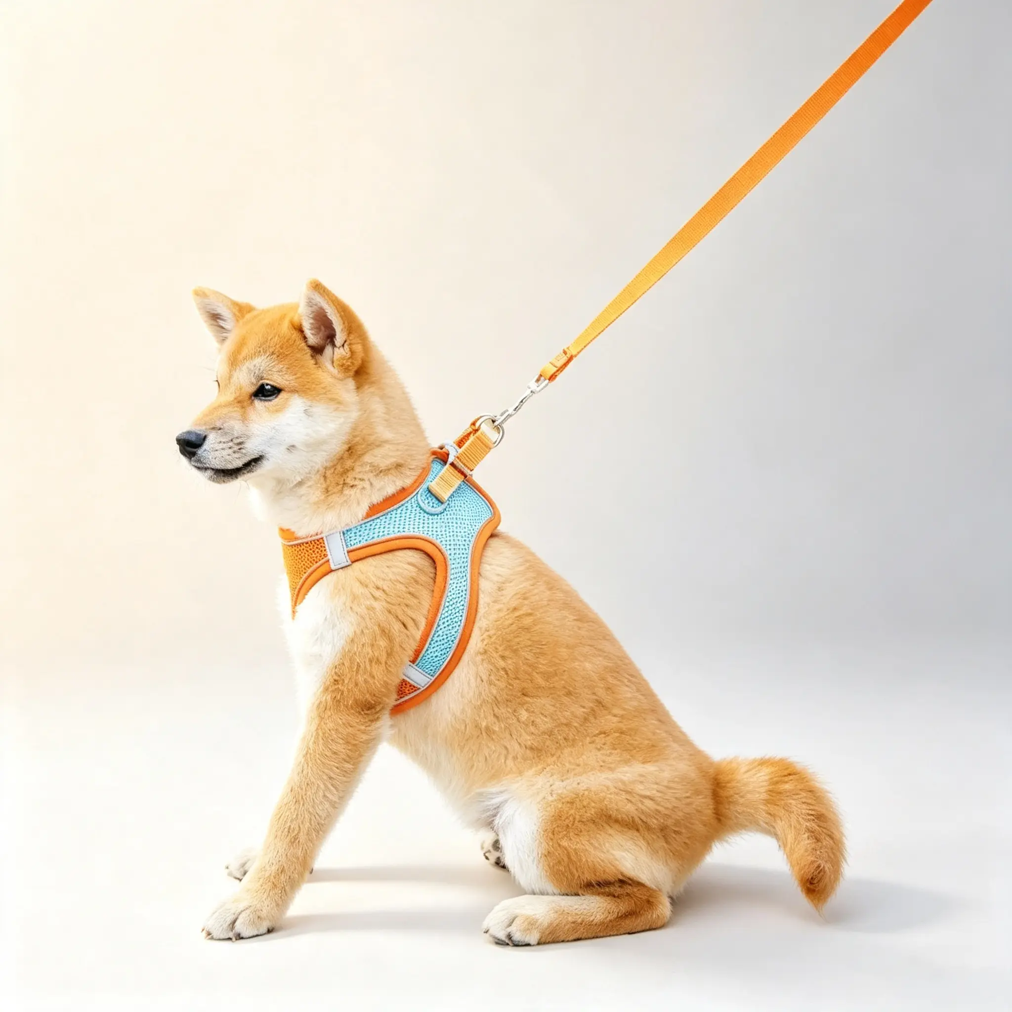 Dog Basic Halter Harness with Retractable Leash for Small-Medium Dogs - Breathable Mesh Vest with Breathable Fit, Nylon Webbing, Anti-Escape Lock, Reflective for Night Safety, Adjustable, Outdoor Use