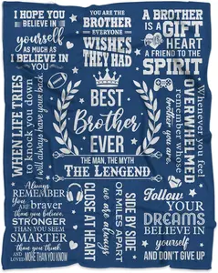 Gifts for Brother Throw Blankets, Brother Gifts from Sister, Happy Birthday Present for Brother, Big Brother, Best Brother Ever Gift, Brother to Brother Gift for Christmas Graduation