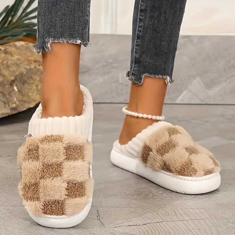 Women's Fuzzy Memory Foam Slippers Warm Cotton Soft Lightweight House Indoor Shoes Fur