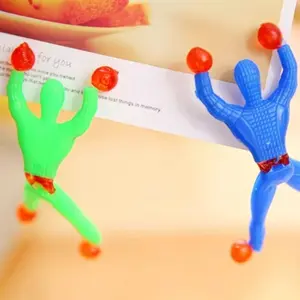 Wall-Climbing Spider-Man Superman Sticky Spiderman Wall Flip Prank Toy, Retro Stress Relief Toy for Kindergarten Kids