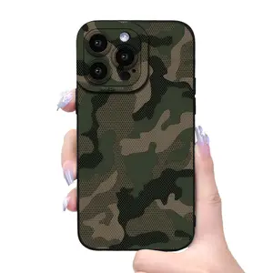 A Phone Cover Featuring a Camouflage Army Green Feather Pattern, Designed to Be Slim And Provide Drop Protection, Ensuring Full Coverage for iPhone Models 7 to 16 |   Classic Design