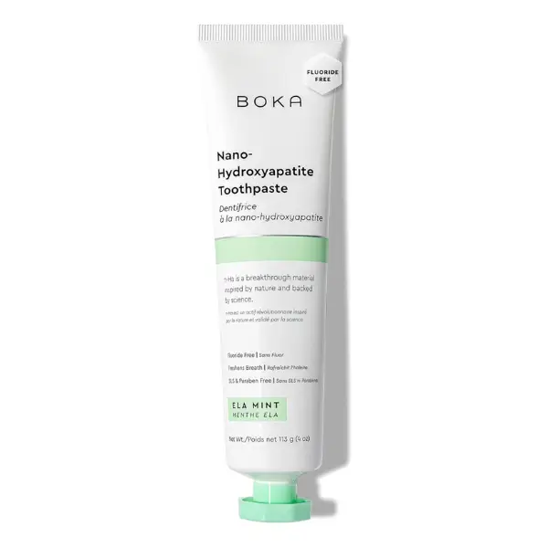 Boka Fluoride Free Toothpaste, Nano Hydroxyapatite Toothpaste, Appropriate for Sensitive Teeth - for Adult, Kids Oral Care - Ela Mint Flavor, 4 Fl Oz