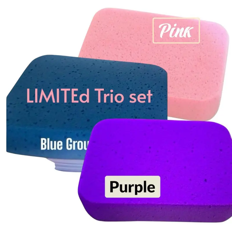 Colored Grout Sponges, 3-Piece Trio Sponge Package for Tile Grout Cleaning