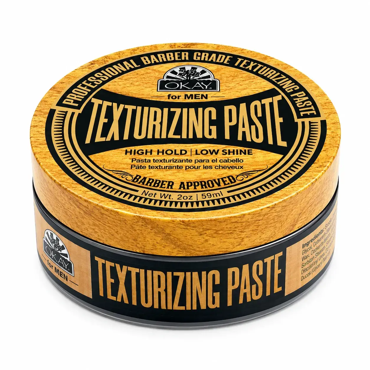OKAY Men's High Hold Texturizing Paste (2oz/59ml) - Strong Matte Hold for Textured, Styled Hair Looks