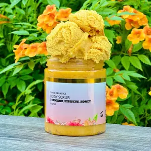 Turmeric, hibiscus, honey scrub Turmeric, hibiscus, honey scrub