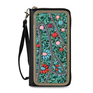 La Marey Bohemian Beaded Butterfly Faux Leather Women's Wallet