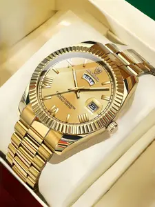 Luxury Men's Watch Dial, Stainless Steel Case, Quartz Movement, Waterproof, Business Dress Watch, Perfect Gift, Fashionable Waterproof Watch