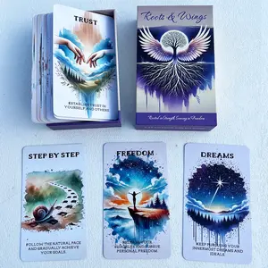 Root and Wings Oracle Deck, Oracle Cards for Beginners, 54 Cards Spiritual Self-Discovery Deck for Inner Growth, Healing, Clarity, and Intuition, Mindfulness & Soul Guidance Oracle Cards