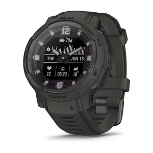 Garmin Instinct Crossover Solar Graphite — Hybrid GPS Smartwatch | Analog + Digital | Solar Charging