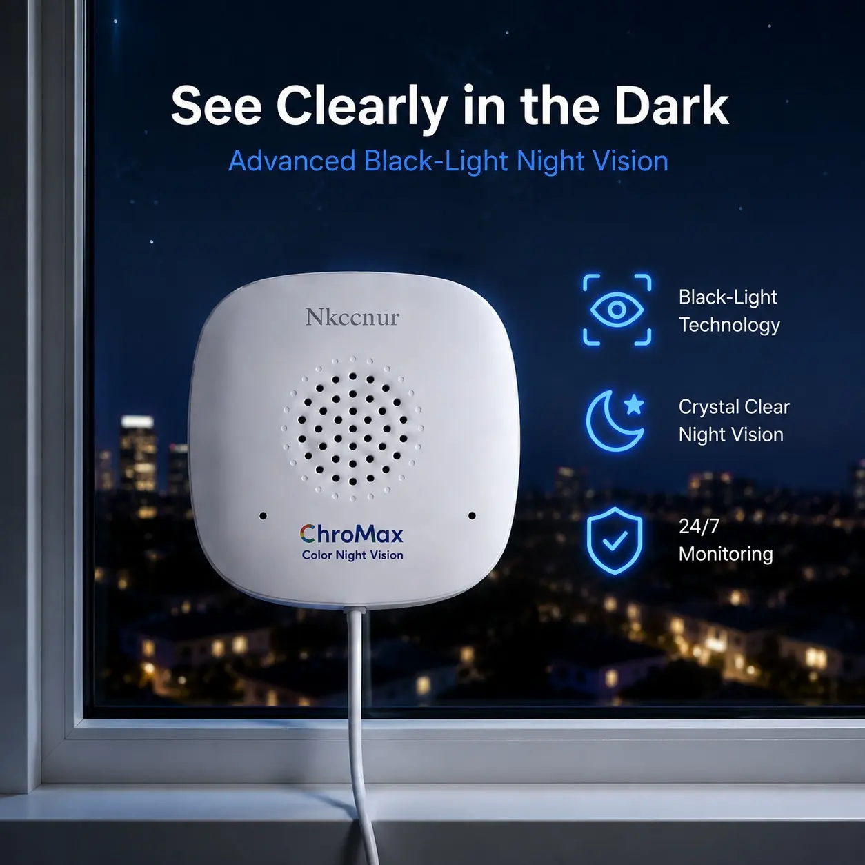 NKCCNUR HD Smart AI Webcam, 6MP HD Windows Plug & Play Security Camera,  WiFi Dual Band, Two-Way Intercom, Mobile APP Remote Monitoring, AI Intelligent Motion Alarm, All-Day & All-Weather Continuous Video Recording, Home Indoor Safety Surveillance