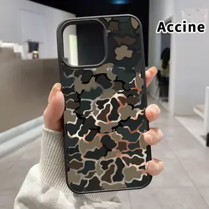 Magnetic Phone Case for iPhone 17 Pro Max 16 Plus 15 14 13 12 11 Air E Camouflage Harmony Pattern Transparent Acrylic Back TPU Edges Drop-Proof Lightweight Cover for Boy