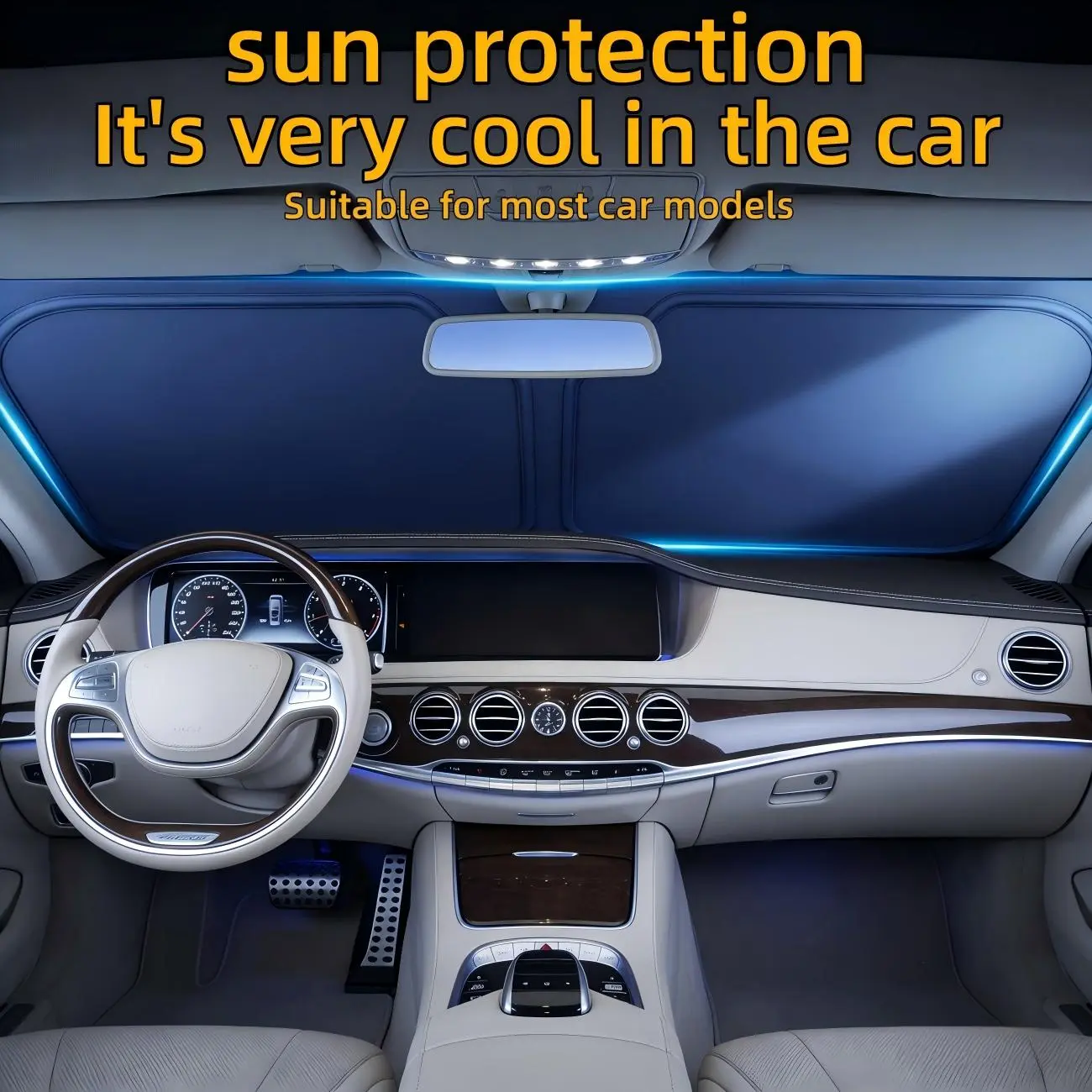 【toolupgrade】Foldable Car Windshield Sunshade - Silvery Material, Foldable Design for Easy Installation & Storage, Car Sun Protection with High UV-Blocking, Thermal Insulation, Interior Protection for Most Vehicles - Car Accessories!
