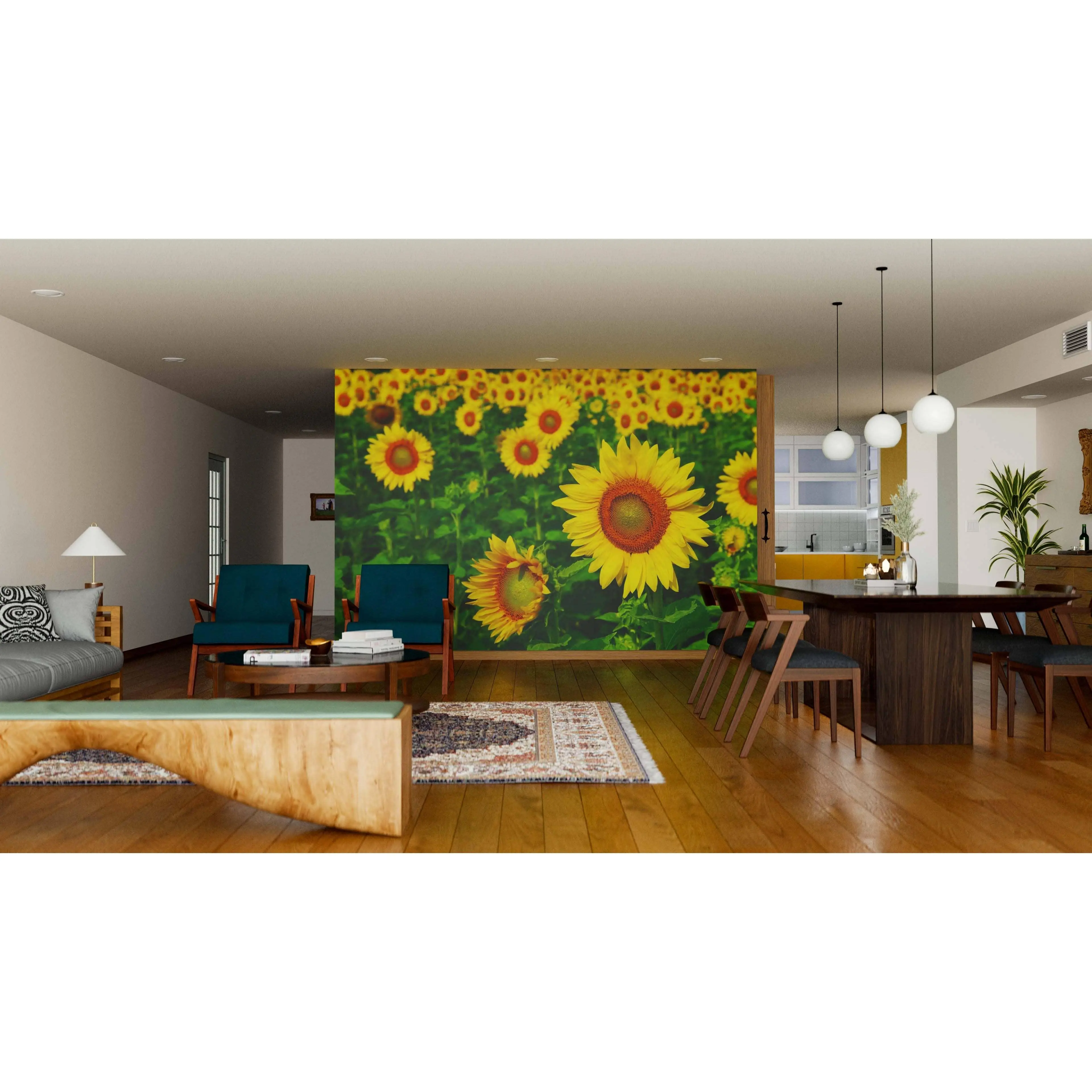 Beautiful Sunflowers Wall Mural