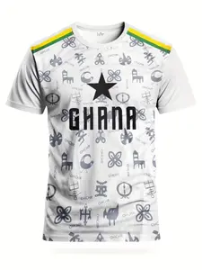 Men's Ghana Flag Custom Football Lightweight Jersey, Breathable Ghana Team Design, Casual Sports Wear, Spring & Fall Fit