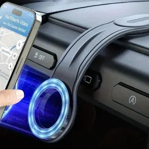 Car Magnetic Phone Holder, Adjustable Aluminum Arm, Silicone Dashboard Mount, Foldable Wireless Charging, Compatible with Various Vehicles, Cellphone Car Holder, Car Phone Stand, Car Phone Holders