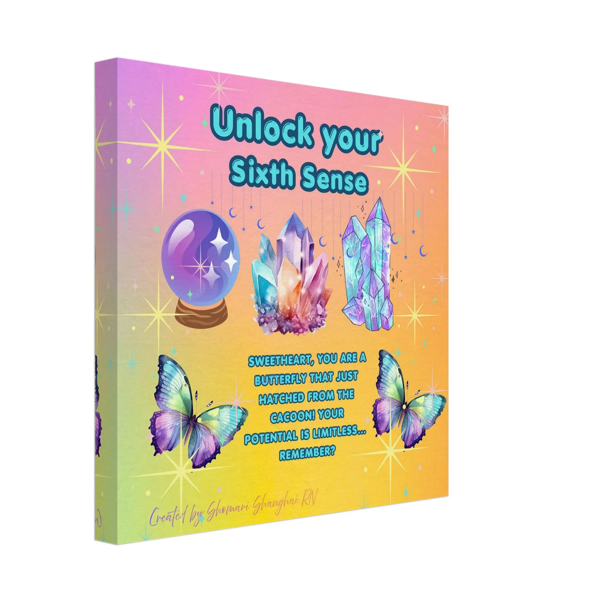 Unlock Your Sixth Sense" Original 12x12 Canvas Wall Art(100% Hand-Crafted)