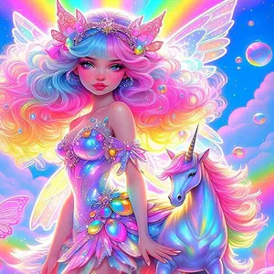 5D DIY Full Drill Round Diamond Painting - Diamond Art Painting Kit Rainbow Unicorn Mosaic, Canvas - DIY Decorative Wall Art for Home, Suitable for Halloween and Christmas, Birthday and Anniversary Gifts.
