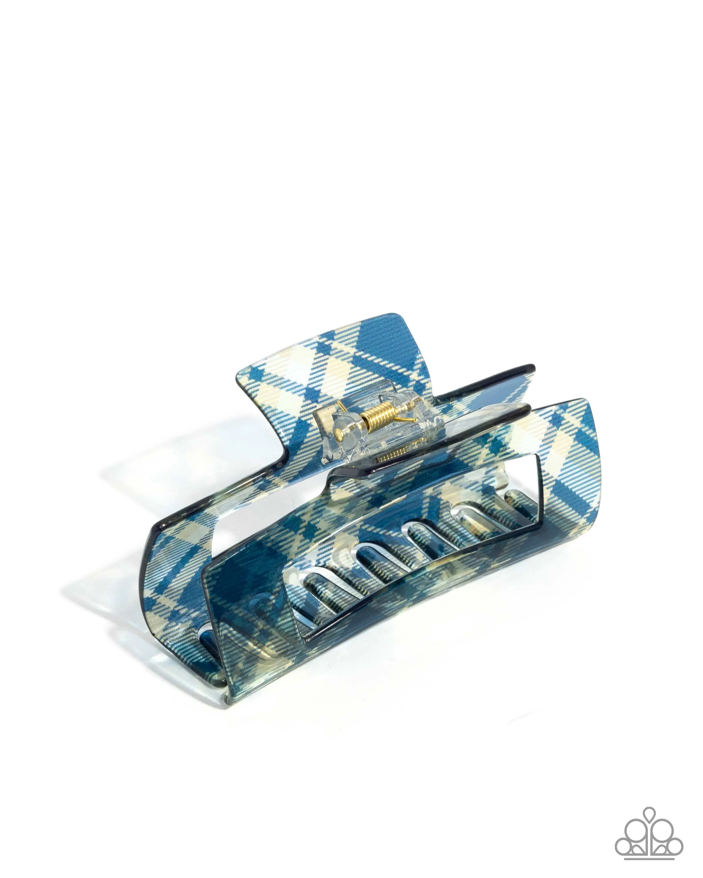 Prized Plaid - Blue and Green Claw Hair Clip - Paparazzi