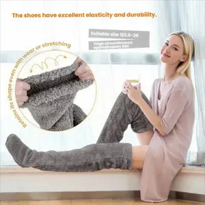 Thermal Plush Leg Warmers for Women - Ultra Soft Knee High Socks for Circulation & Cold Relief