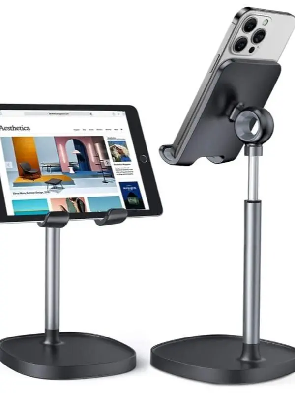 Adjustable Cell Phone Stand Mount, Universal for 4-10in Cellphone, Smartphone, iPhone, iPad Air Devices, Phone & Tablet Accessories