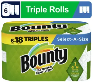 Bounty Paper Towels Select-a-Size, 6 Triple Rolls