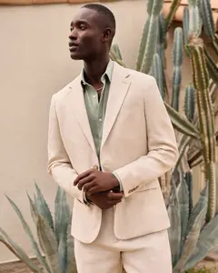 Express Relaxed Natural Linen-Blend Suit Jacket