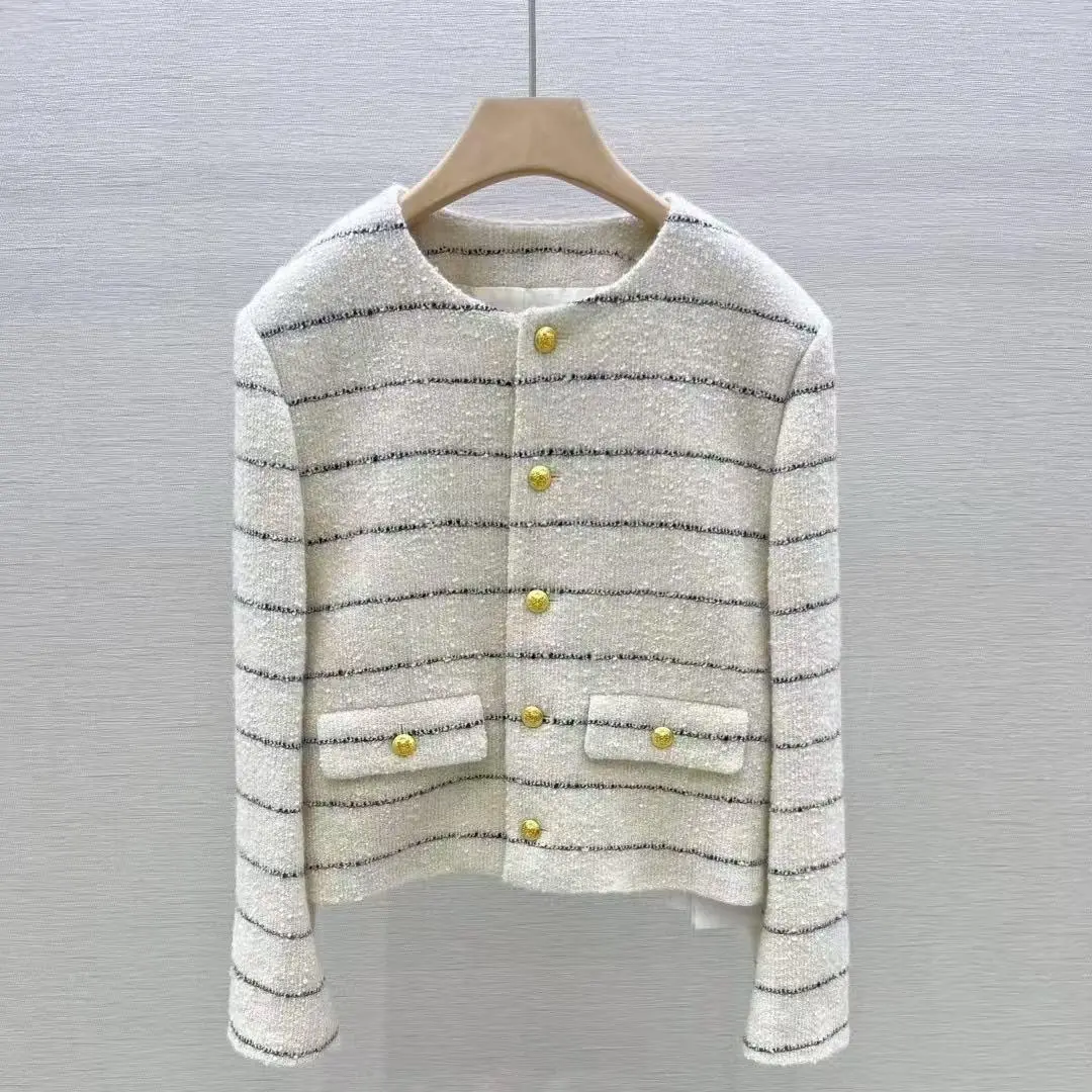 Pre-owned Celine Vanilla Stripe Tweed Hunting Jacket 101967