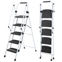 White+ABS+Rubber+Steel (Q235)+5-step ladder