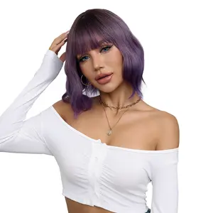 12" Wavy Curly Synthetic Cosplay Wig, Short Wavy Costume Wig, Daily Wear Wig