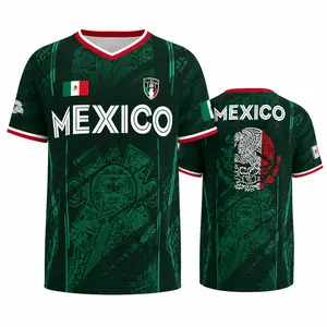 2026 Mexico Football Jersey Chichén Itzá Pyramid Graphic Retro All Over Print Classic Throwback Casual Sportswear Top For Men Women All Seasons
