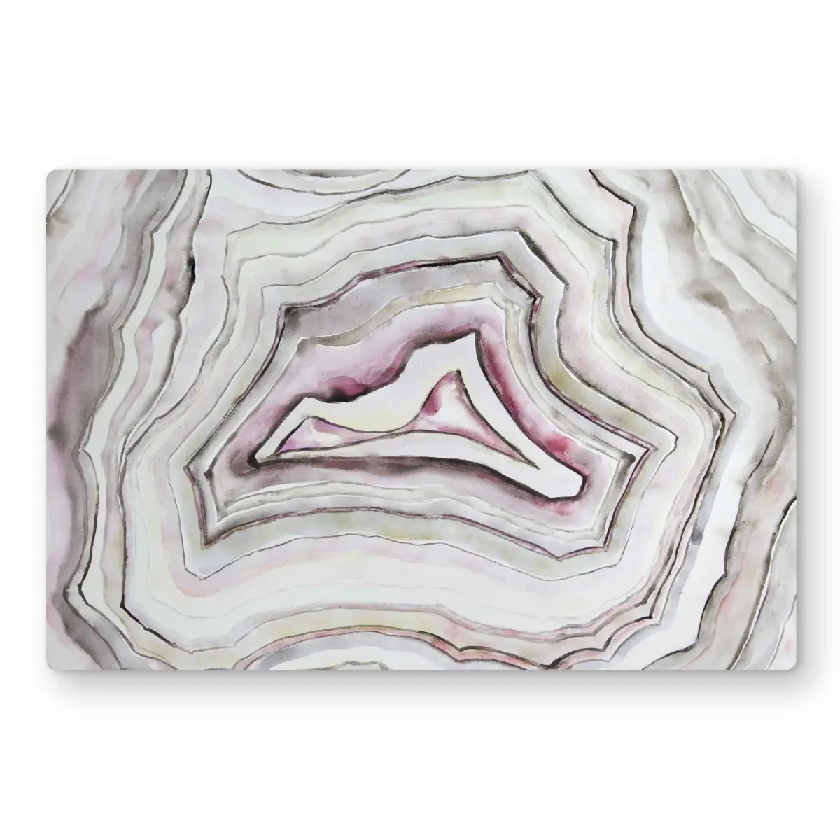 Begin Home Decor C1MP12187M01I0 12 x 18 in. Geode - Pink Kitchen Metal Print Wall Art for Home Decor - Modern Art