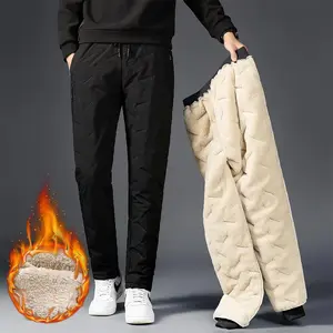 2025 Winter Men's Fleece-Lined Pants - Waterproof Thermal Sweatpants |     Baggy Straight-Leg Plus Size Sports Trousers