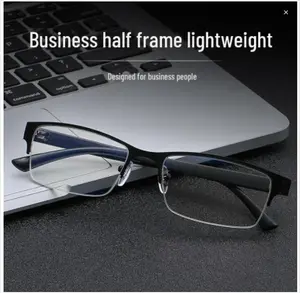 Business Half Frame Lightweight Reading Glasses for Men & Women Durable Plastic Frame Suitable for Presbyopia & Computer Use Power Selection Magnifying Glass Protective Eyewear
