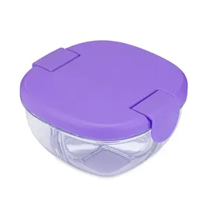 Yumbox Snack Bowl - 3 Compartment Leakproof Bowl, Divided compartments, Food stays separate, Haze Purple