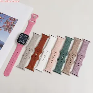 Beach Floral Watch Band For Women, Light Summer Strap, Fresh Romantic Design Compatible with All Apple Watch for Daily And Vacation Wear, Only Watch Band Included
