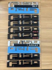 2PCS F150 XLT LARIAT Side Fender Emblems for 3D Letter Badge Glossy Matte Black 2015-2020