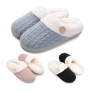 Fuzzy Slippers for Women Indoor Unisex House Shoes Memory Foam Slippers Winter Warm Plush Bedroom Shoes with Faux Lining Comfy Trendy Gift Slippers